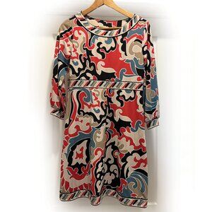 BCBG Max Azria vintage patterned 3/4 length sleeve dress S